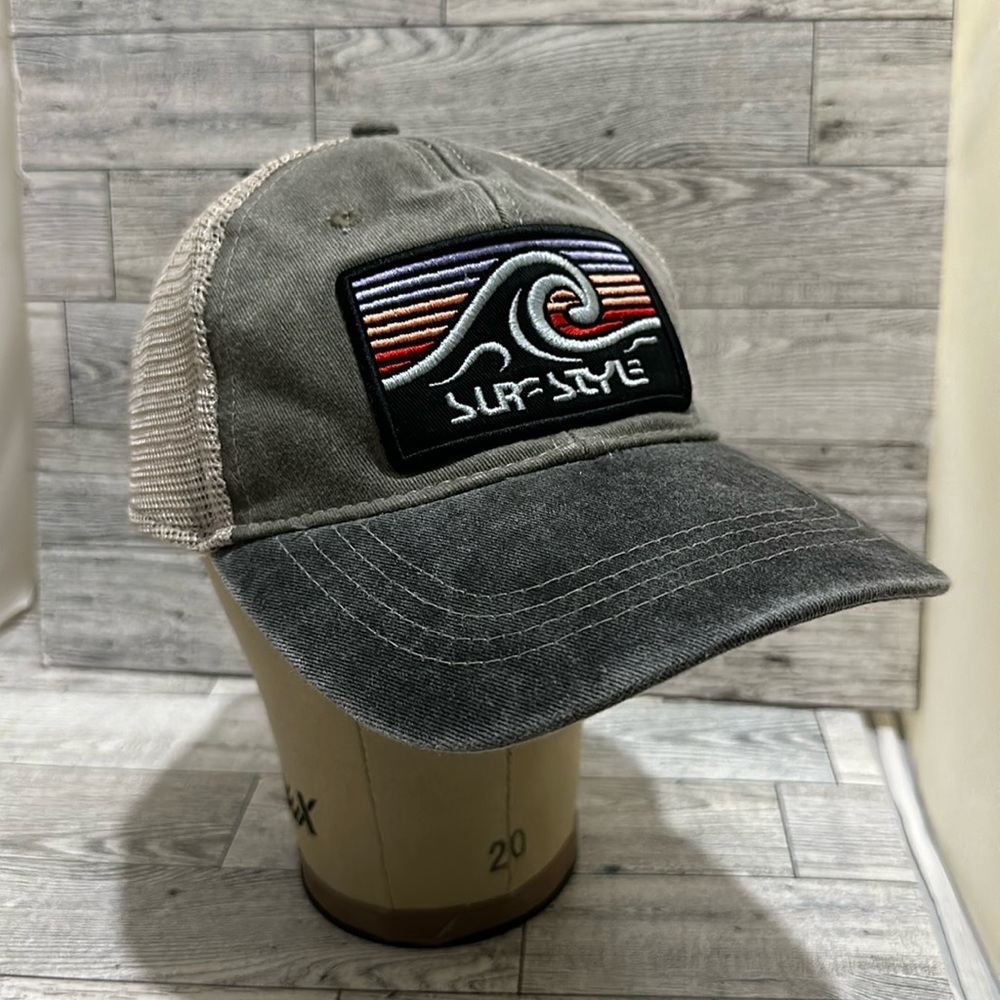 surf style distressed trucker baseball hat cap